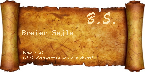 Breier Sejla névjegykártya